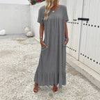 Damen Maxi-Kleid mit praktischem Taschen-Design R&B