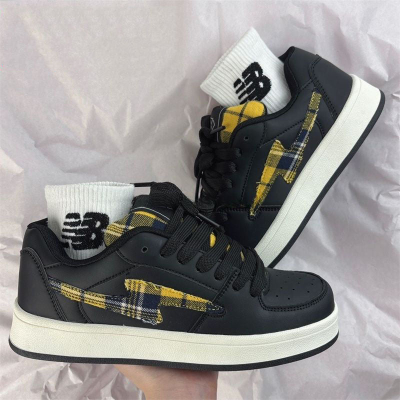Damen Modische Sneakers mit kariertem Design und gepolsterter Innensohle R&B