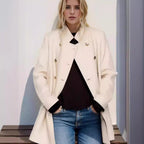 Damen eleganter Duffle-Mantel mit doppelter Knopfleiste und luxuriösen Details R&B