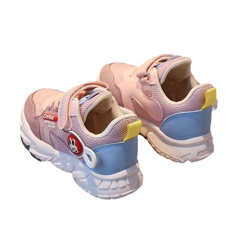 Damen sportliche Klett-Sneaker mit buntem Tiermotiv und atmungsaktivem Obermaterial R&B