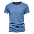 Herren nan leichtes Baumwollshirt mit Rundhalsausschnitt und schlanker Passform R&B