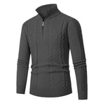 Herren Strickpullover mit hohem Kragen und Reißverschluss