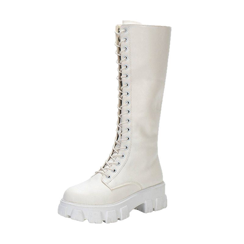 Damen Hohe Schnürstiefel mit robustem Profil und modischem Design R&B