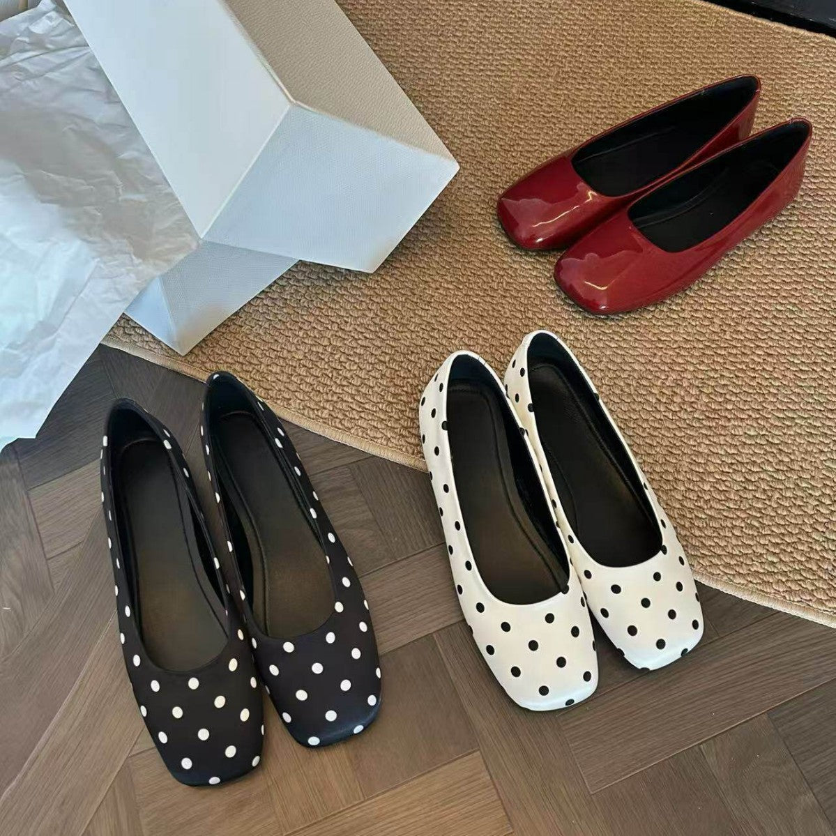 Damen Ballerinas mit eleganter Punktenmusterung und bequemer Innensohle R&B