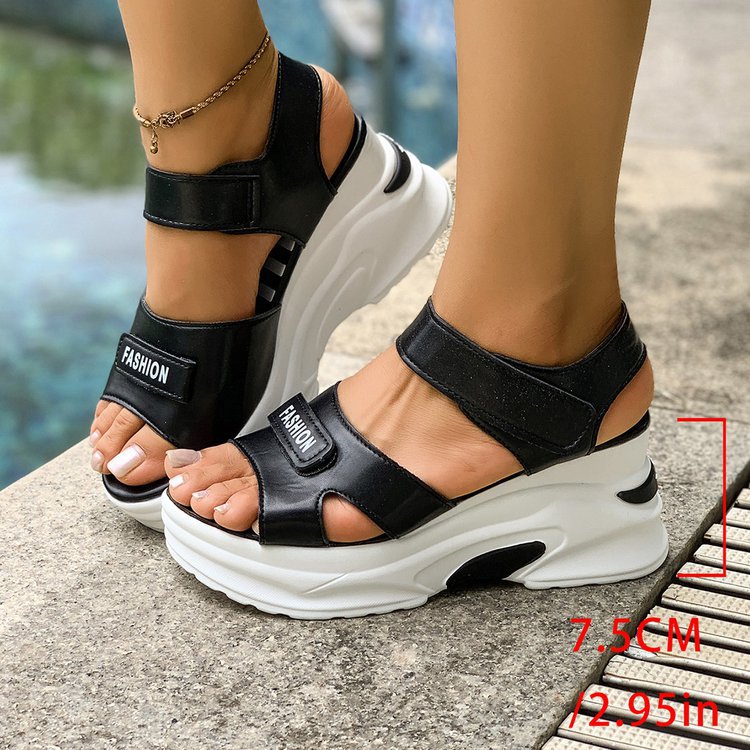 Damen Wedge-Sandalen mit verstellbaren Riemen und gepolsterter Sohle R&B
