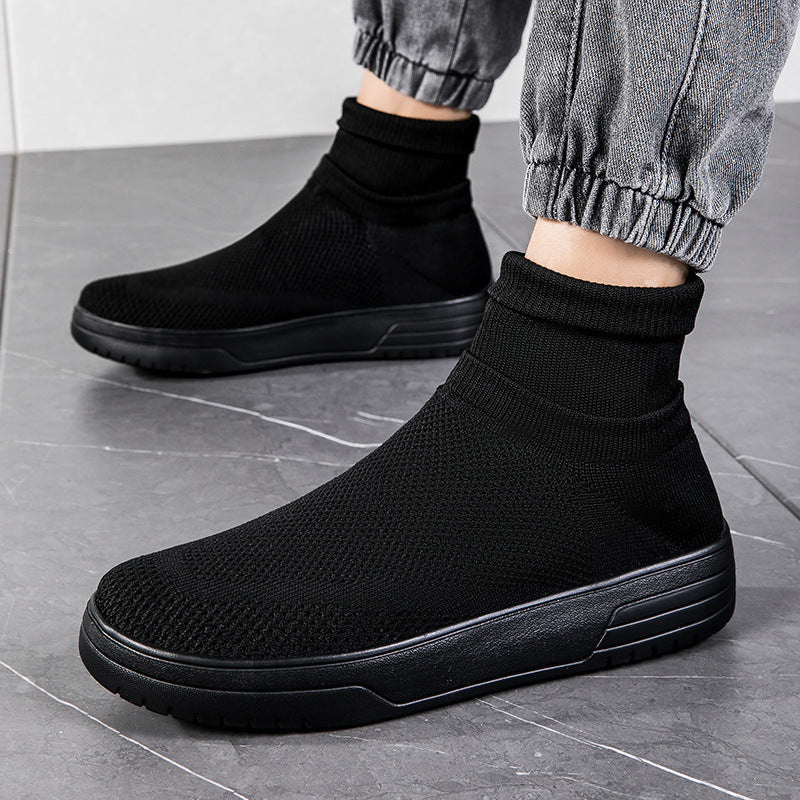 Damen Sportliche Stricksneaker mit elastischem Knöchelschutz und rutschfestem Profil R&B
