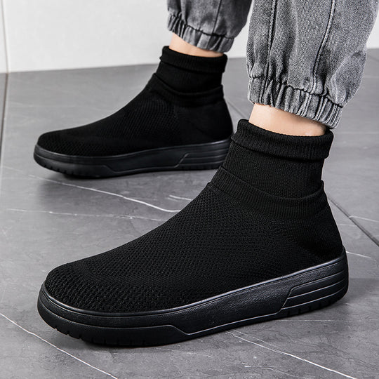 Damen Sportliche Stricksneaker mit elastischem Knöchelschutz und rutschfestem Profil R&B