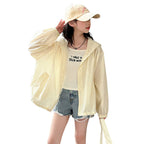 Damen nan leichte Kapuzenjacke mit Spitzenbesatz und weitem Schnitt R&B