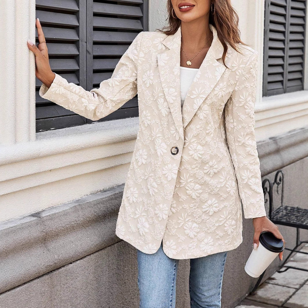Damen Modischer Blazer mit floralen Details R&B