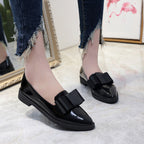 Damen elegante Ballerinas mit breitem Schleifenelement R&B