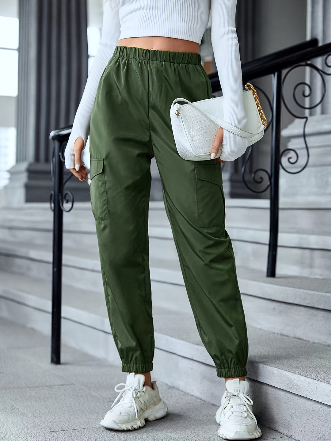 Damen Cargo-Hose mit elastischem Bund und praktischen Seitentaschen R&B