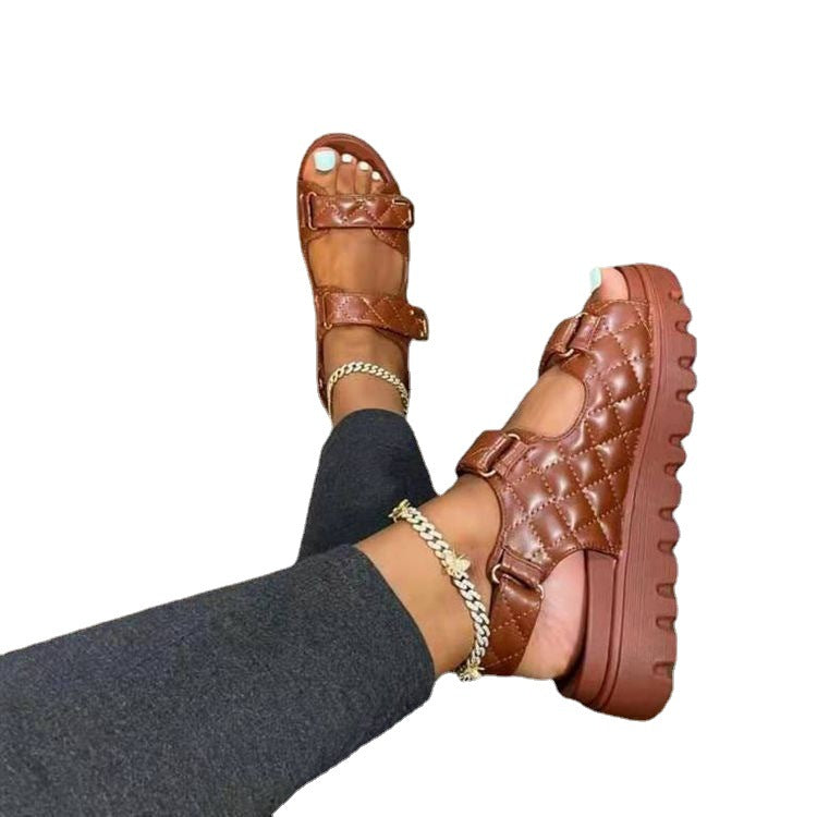 Damen Komfortable Sandalen mit modischem Riemendesign und rutschfester Laufsohle R&B