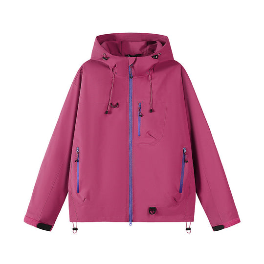 Herren technische Outdoor-Jacke mit verstellbarem Kapuzendesign und zahlreichen Reißverschlusstaschen R&B