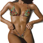 Damen Triangel-Bikini mit verspieltem Blumenmuster R&B