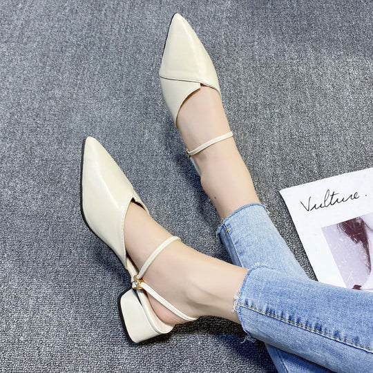 Damen Elegante Slingback Schuhe mit modischem Blockabsatz und schicker Schnalle R&B
