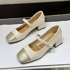 Damen elegante Mary Janes mit modischem Riemen und glänzender Vorderkappe R&B
