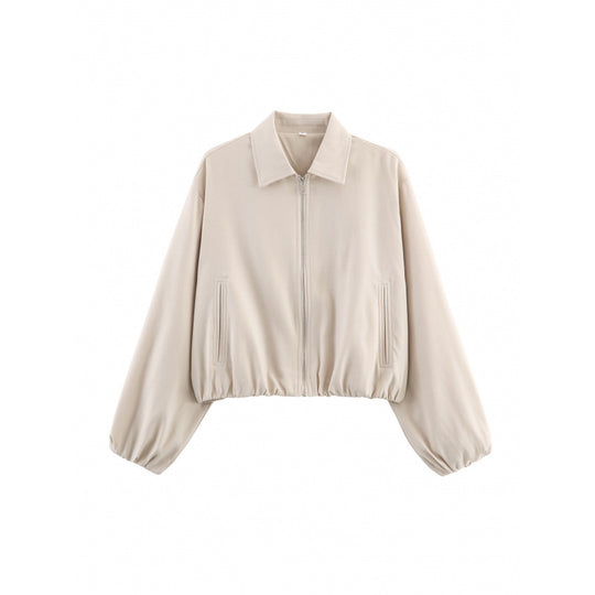 Damen cropped Steppjacke mit elastischen Bündchen und praktischen Taschen R&B