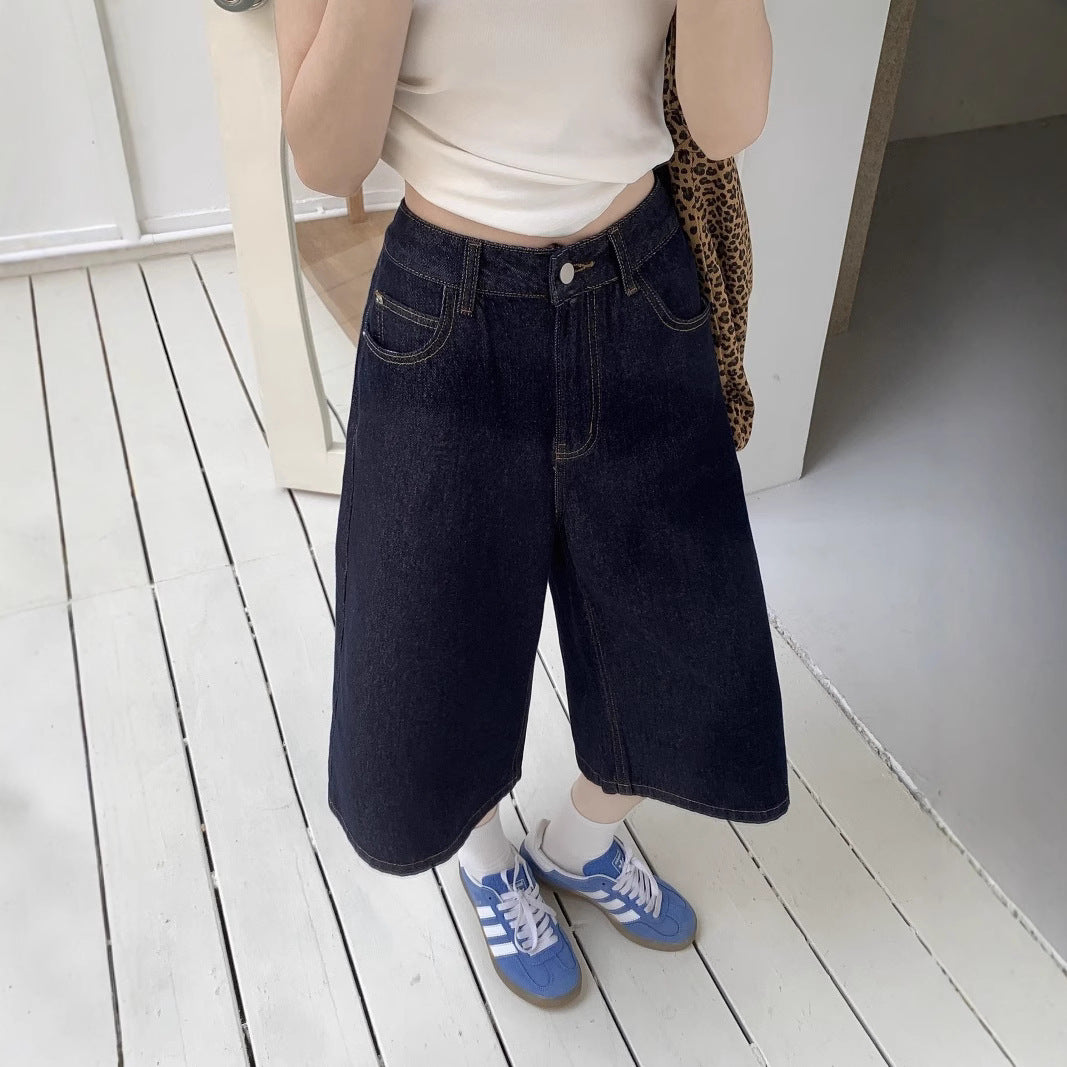 Damen Weite Denim-Culotte mit modischem Schnitt R&B