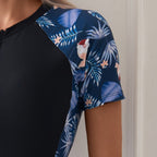 Damen Halblanger Schwimmanzug R&B