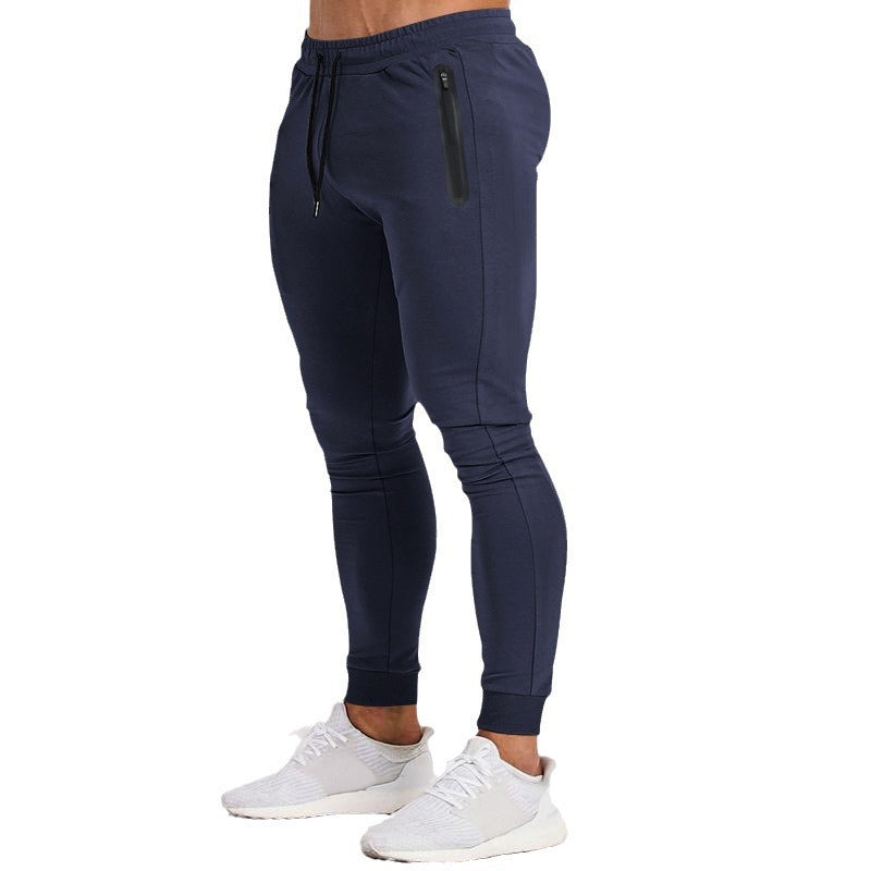 Herren sportliche Fitness-Hose mit atmungsaktiven Einsätzen und praktischen Reißverschlusstaschen R&B