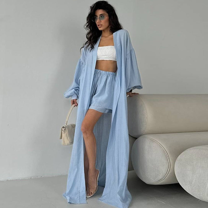 Damen elegantes und luftiges Kimono-Set R&B