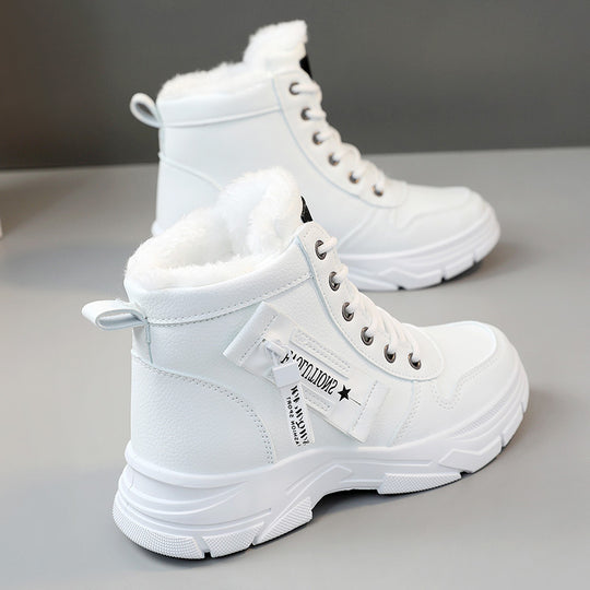 Damen Winterliche High-Top Sneakers mit Fleece-Futter und rutschfester Sohle R&B
