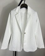Damen Eleganter Strickblazer mit strukturierter Oberfläche und lässigem Schnitt R&B