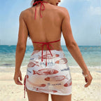 Damen Bikini mit verspieltem Fischmotiv R&B