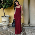 Damen Haltermaxikleid mit elegantem Schnitt und praktischen Raffungselementen R&B