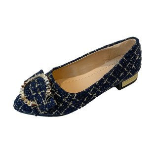 Damen elegante Slipper mit glitzerndem Schmuckdetail R&B