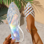 Damen Elegante Slingback-Sandaletten mit transparentem Obermaterial und modischen Akzenten R&B