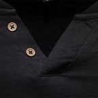 Herren Langarmshirt mit Henley-Kragen und praktischem Knopfdetail