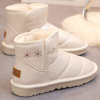 Damen modische Winterstiefel mit glänzenden Oberflächen und warmem Innenfutter R&B