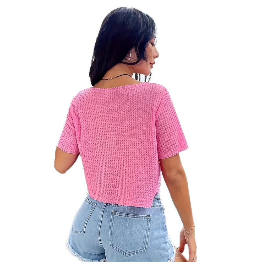 Damen Lässiges Kurzarm-Shirt R&B
