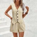 Damen ärmelloser Blazer mit Shorts R&B