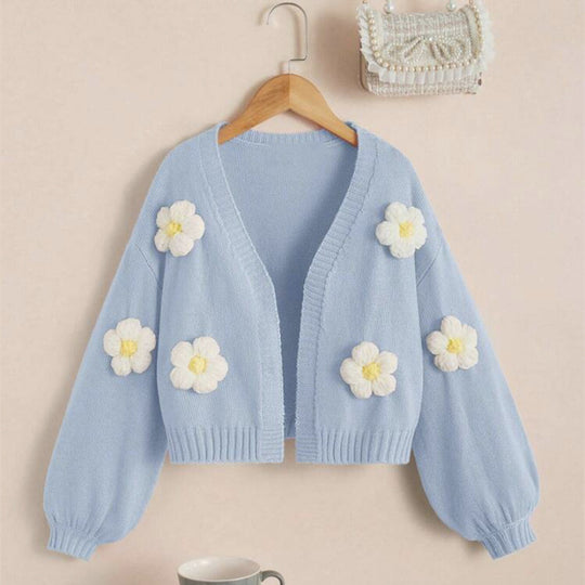 Damen Kurzjacke mit verspielten Blumenapplikationen R&B