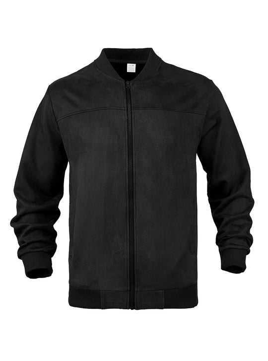 Herren nan Wildleder-Blousonjacke im Bomberstil mit elastischen Rippbündchen R&B
