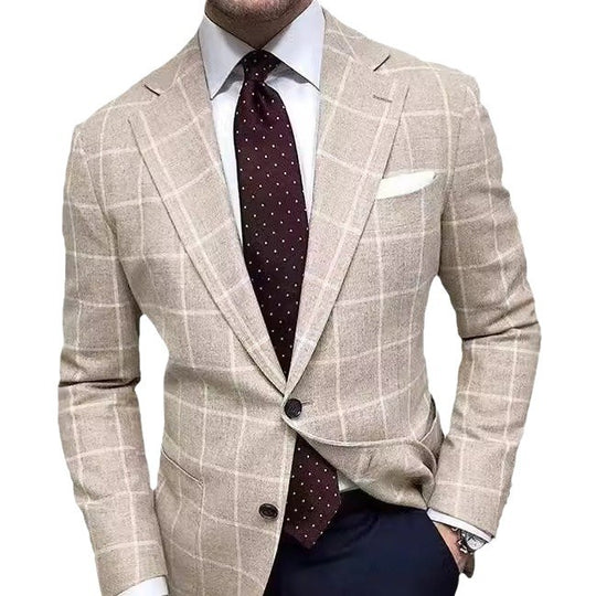 Herren eleganter Leinenblazer mit schmalem Schnitt R&B