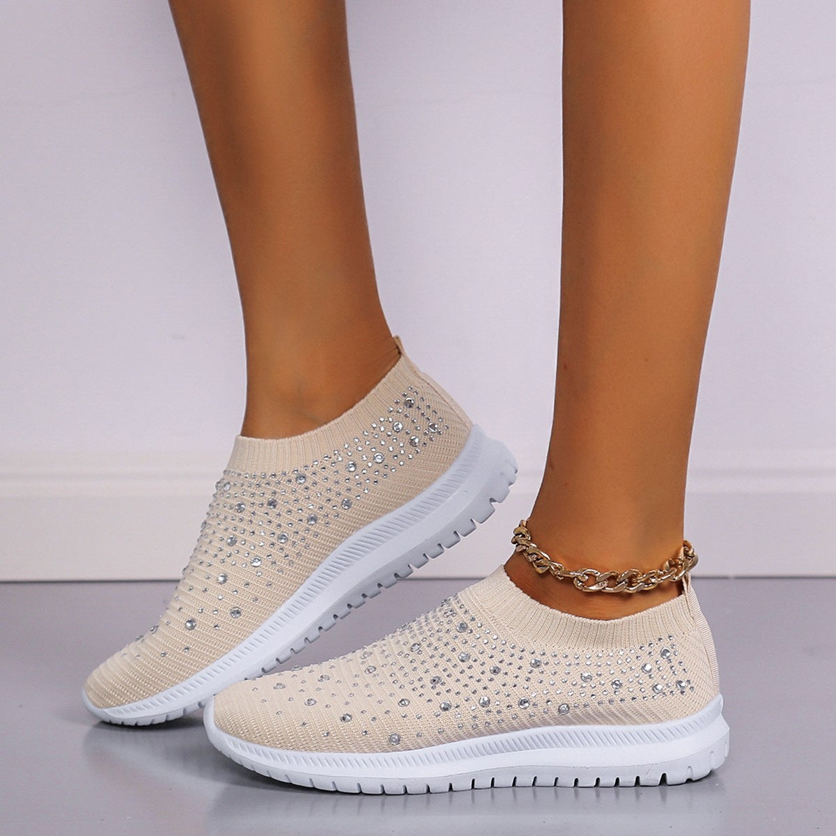 Damen Elegante und glitzernde Slip-On Sneakers