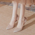 Damen elegante High Heels mit zartem Riemchen und Schleifenakzent R&B