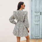 Damen Minikleid mit Rüschendetails und elastischem Taillenzug R&B