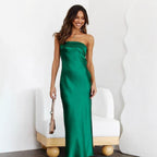 Damen Elegantes Maxikleid aus satinähnlichem Material R&B