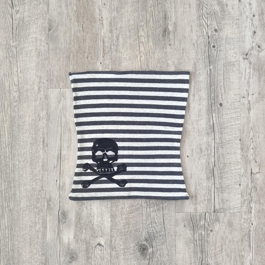 Damen gestreifter Schal mit Totenkopf-Design R&B