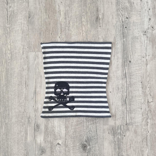 Damen gestreifter Schal mit Totenkopf-Design R&B