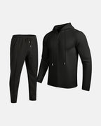 Herren Sportliches Zweiteiler Set mit atmungsaktivem Kapuzenoberteil und schlanker Jogginghose R&B