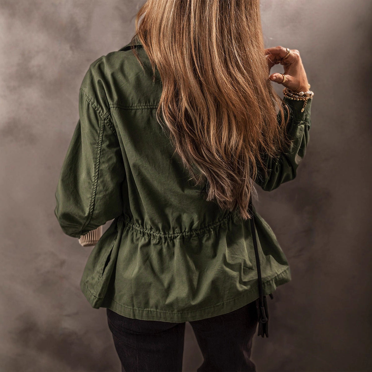 R&B | Vintage Winddichte Arbeitsjacke Mit Kapuze Und Mehreren Taschen