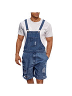Herren Lässige Denim-Latzhose im distressed Look R&B