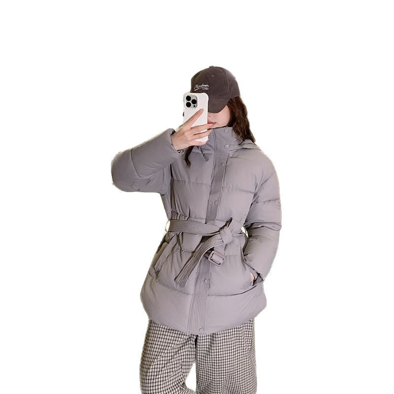 Damen gesteppte Winterjacke mit hohem Kragen und seitlichen Taschen