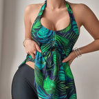 Damen Tankini-Set mit floralem Oberteil und bequemen Shorts