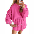 Damen Sportliches Sweatshirt- und Rock-Set R&B
